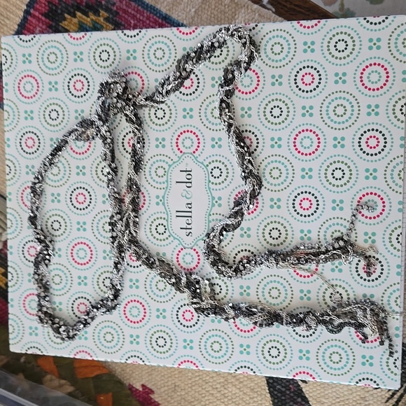 stella & dot rhinestone, multi tonal chain, lariat necklace, fashion accessory - Picture 2 of 9